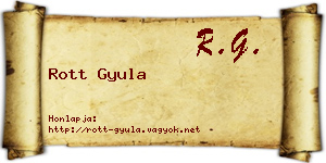 Rott Gyula névjegykártya